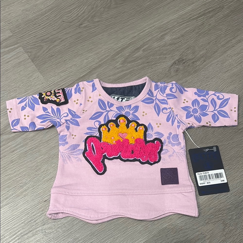 Brand New Elite Pink and Purple Graphic Baby Shirt